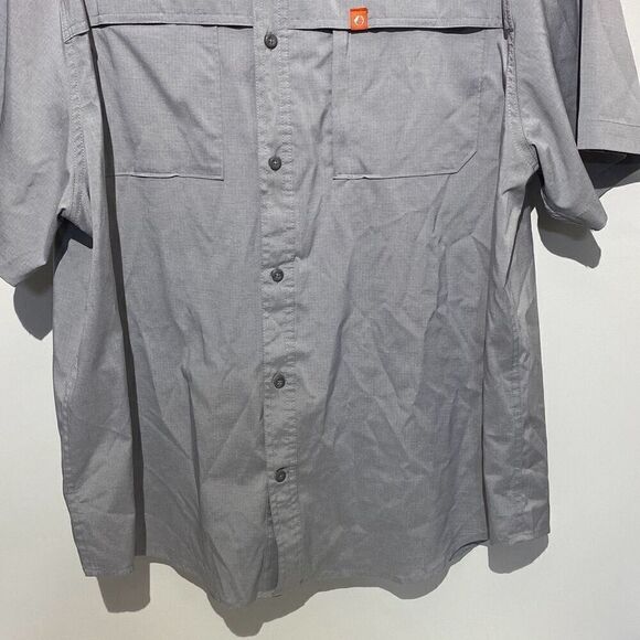 The American Outdoorsman Men's Gray Collared Short Sleeve Button Up Shirt Sz XXL - Picture 2 of 12